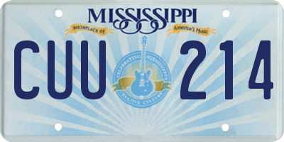 MS license plate CUU214
