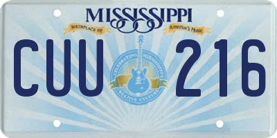 MS license plate CUU216