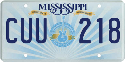 MS license plate CUU218