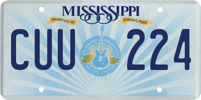 MS license plate CUU224