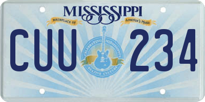 MS license plate CUU234