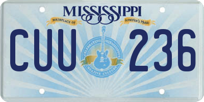 MS license plate CUU236