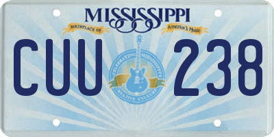 MS license plate CUU238