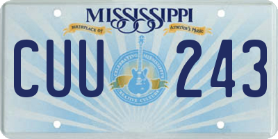 MS license plate CUU243