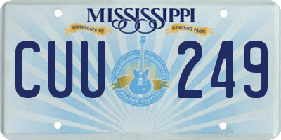 MS license plate CUU249