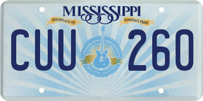 MS license plate CUU260