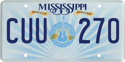 MS license plate CUU270
