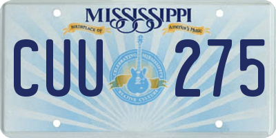 MS license plate CUU275