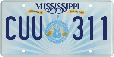 MS license plate CUU311