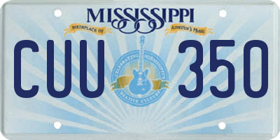 MS license plate CUU350