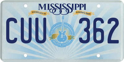 MS license plate CUU362