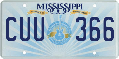 MS license plate CUU366