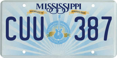 MS license plate CUU387