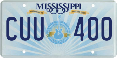 MS license plate CUU400