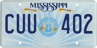 MS license plate CUU402