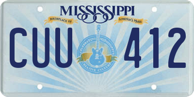 MS license plate CUU412