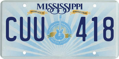 MS license plate CUU418