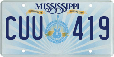 MS license plate CUU419