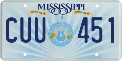 MS license plate CUU451