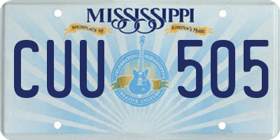 MS license plate CUU505