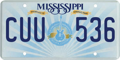 MS license plate CUU536