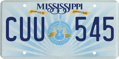 MS license plate CUU545
