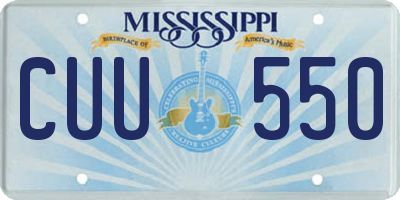 MS license plate CUU550