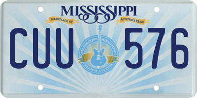 MS license plate CUU576