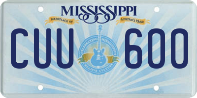 MS license plate CUU600