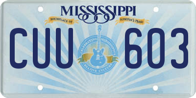 MS license plate CUU603
