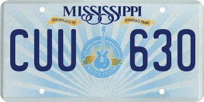 MS license plate CUU630