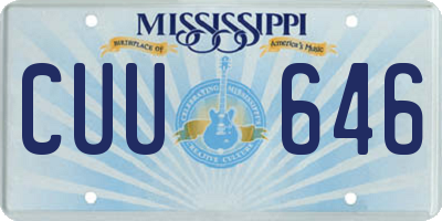 MS license plate CUU646