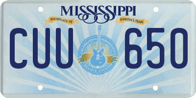 MS license plate CUU650
