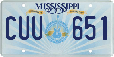 MS license plate CUU651