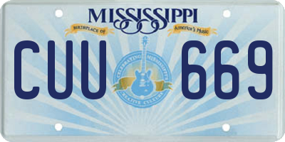 MS license plate CUU669