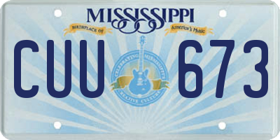 MS license plate CUU673