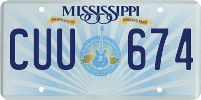 MS license plate CUU674