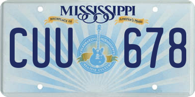 MS license plate CUU678
