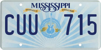 MS license plate CUU715