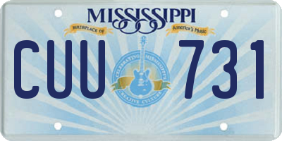 MS license plate CUU731