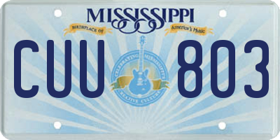MS license plate CUU803