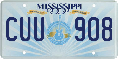 MS license plate CUU908