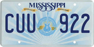 MS license plate CUU922