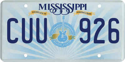 MS license plate CUU926