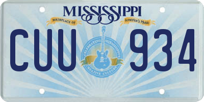MS license plate CUU934