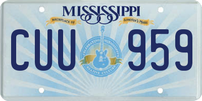MS license plate CUU959