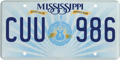 MS license plate CUU986