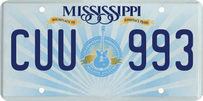 MS license plate CUU993