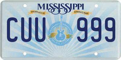 MS license plate CUU999