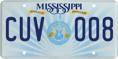 MS license plate CUV008